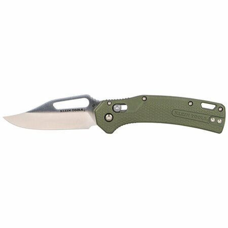 KLEIN TOOLS KTO Resurgence Knife, Clip Point Blade, Moss Green Handle OGK002GNT